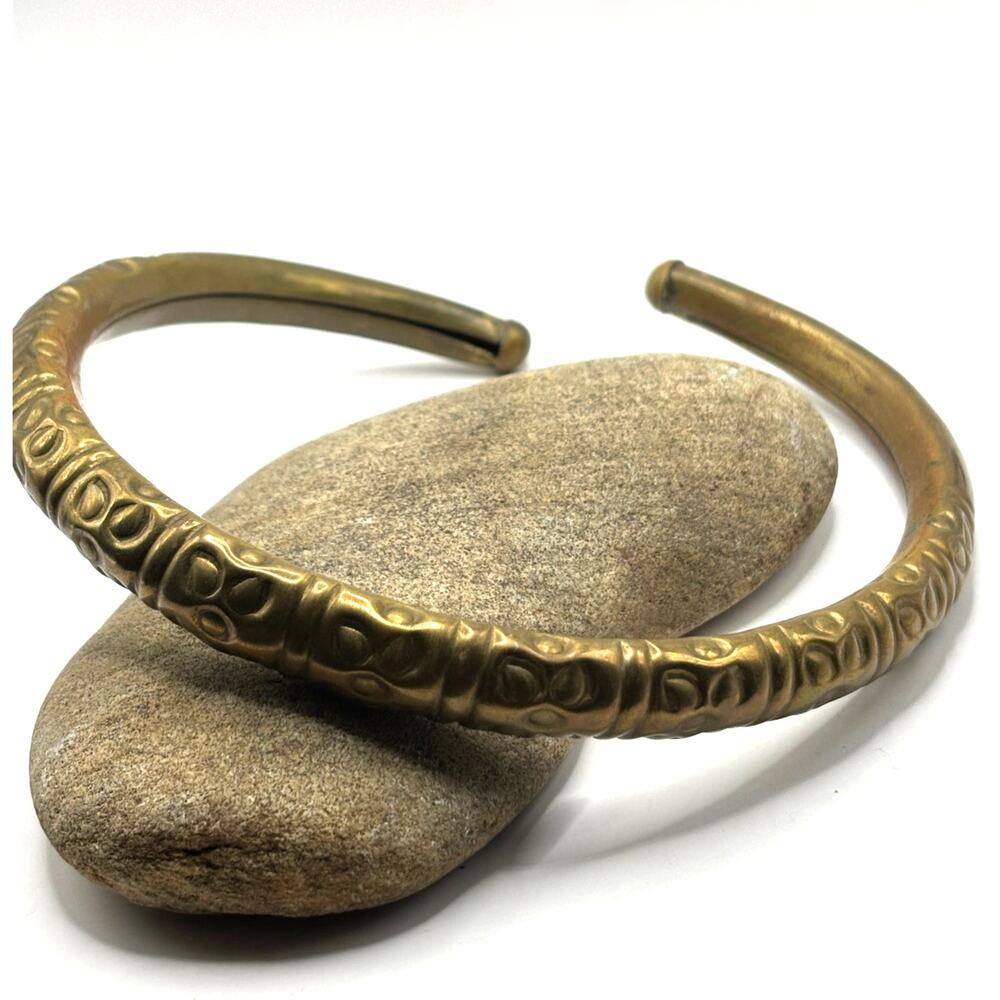 Brass Etched Coil Tribal Choker (Kada)